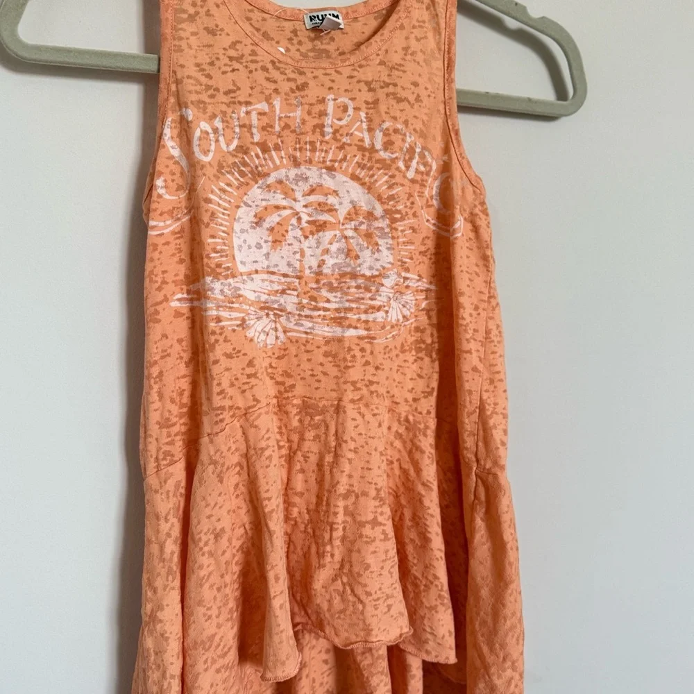 RUUM Girls Size 10 Peach Tropical Tank Dress